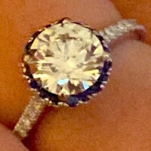 Big Dimond Sapphire Ring collection natural Dimond European edition New